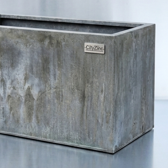 Jardinière rectangulaire 100x45x45cm en zinc naturel