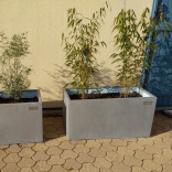 Jardinière rectangulaire 100x45x40cm en zinc naturel avec parois isolantes