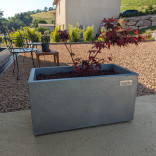 Jardinière rectangulaire 80x40x40cm en zinc naturel avec parois isolantes