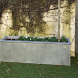 Jardinière rectangulaire 200x45x40cm en zinc naturel