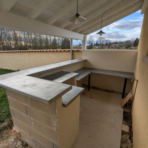 FABRICATION D'UN COMPTOIR ZINC POUR EXTERIEUR ( 01 AIN )