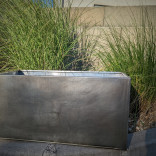 Jardinière rectangulaire 80x40x40cm en zinc naturel avec parois isolantes