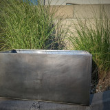 Jardinière rectangulaire 80x40x40cm en zinc naturel avec parois isolantes